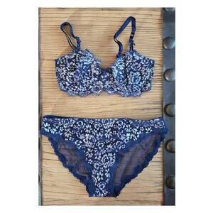 Victoria's Secret Dream Angels Pushup without Padding Bra Panty Set sz 34C/M New